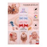 8'li Set El Yapımı Çok Renkli Organze Fiyonk Bebek ve Çocuk Pens Toka asel 33a