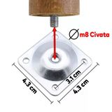 8'Li Set Mobilya Kanepe Koltuk Baza Yukseltme Destek Metal Ayagi Ayaklari M8 Civatali 12 Cm Krom
