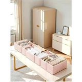 8'li Set Pudra Çizgili Çekmece Içi Organizer Seti - Pembe - 8 Adet - 28 x 13