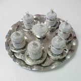 8'Li Silver Hilal Lokumluk Kahve Fincanı Set