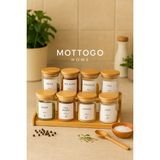 8'li Vakumlu Baharatlık Seti, Bambu, 200 Ml, 2 Katlı Standli - Seçenek 1