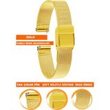 8mm-10mm-12mm-14mm-14mm-16mm-18mm-20mm-22mm saatlerle uyumlu paslanmaz çelik ınce hasır metal saat kordonu kayışı m16ıh-gold - 10 mm