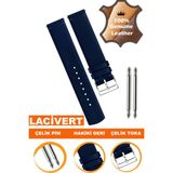 8mm-10mm-12mm-14mm-16mm-18mm-20mm kadın saatleriyle uyumlu hakiki deri saat kordonu kayışı l04mk-l - 16 mm - Lacivert
