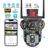 8mp 4K UHD Wifi Akıllı Güvenlik Kamerası – Çift Lens, Gece Görüş, Hareket Algılama, Sesli Görüntülü Iletişim, IP66 Su Geçirmez Ptz Kamera