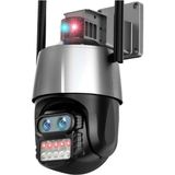 8MP HD IP Kamera | Çift Lensli Wi-Fi Kablosuz PTZ Güvenlik | 8X Zoom Gözetim ve Alarm Kamerası