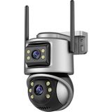 8mp Wifi Ptz Kameralar Dış Mekan 4K Çift Lens Çift Ekran Otomatik Takip Ip Kamera Video Gözetim - Siyah