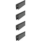 8X10 mm Büyük H Alüminyum Görünümlü Plastik Cam Balkon Fitili 200 cm 4 Adet
