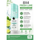 8x4 Fresh Lime Deodorant Sprey 150 ml - 48 Saat Koruma - Alüminyum (ACH) İçermez