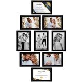 9 Adet 21X30 Çerçeve - Mdf A4 Çerçeve - Çoklu Fotoğraf Çerçevesi - Diploma Çerçevesi - Sertifika - Siyah