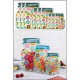 9 Adet 3 Boy Kavanoz Gorunumlu Donutlu Kilitli Saklama Kabi / 150Ml - 500Ml - 620Ml