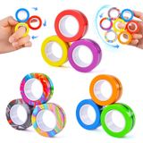 9 Adet Manyetik Halka Fidget Oyuncaklar, Renkli Parmak Yüzükler Oyuncak, Stres Giderici Manyetik Yüzükler, DEHB Anksiyete Giderici Dekompresyon Parmak Manyetik Yüzük, Komik Hediyeler Erkek Kız için