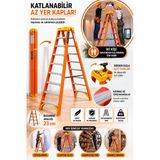 9 Basamaklı Çift Çıkışlı Fiberglass İzole Merdiven