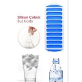 9 Bölmeli Çubuk Model Buz Kalıbı Şişe Buzu, Buzluk Silikon