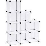 9 Bölmeli Raf Sistemi, Ayakkabı Rafı, Banyo Rafı, Giysi Dolabı, Oyuncak Dolabı, 93 x 31 x 123 Cm, Beyaz LPC115S