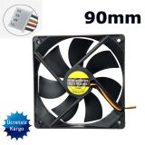 9 cm Kasa Fanı - 90mm 12V DC Kasa Soğutucu Fan Sessiz - 4 Pinli