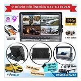 9 inç Kayıtlı Dörde Bölünür Monitör 256GB SD Destekli 4 Kamera Takılabilir 4 Pin Soketli