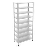 9 Katlı Galvaniz Çelik Raf - Depo, Arşiv, Kiler, Dosya, Market Rafı 31X75 Cm 200 Cm 1.00 Mm