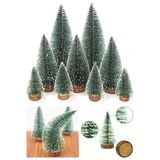 9 Lu Set Nevada Ağaç 8 - 12 - 15 Cm Çam Ağacı Yılbaşı Hediyesi 9 Adet Yılbaşı Mini Masa Çam Ağacı