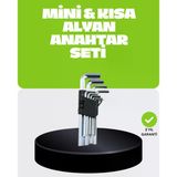 9 Parça Alyan Anahtar Seti Bisiklet Mobilya Otomotiv Uyumlu