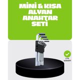 9 Parça Alyan Anahtar Seti Bisiklet Mobilya ve Otomotiv Uyumlu ( Lisinya )
