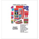 9 Parça Okul Seti, Renkli Kalem ve Kırtasiye Paketi - Antrasit - Seçenek 1