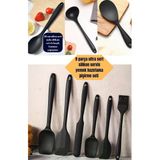 9 Parça Sert Uçlu Silikon Servis Pilav Kepçe Silikon Spatula Seti Yanmaz Yapışmaz Isıya Dayanıklı