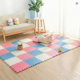 9 Parça Set 33X33 13MM Tatami 100X100 Kurulumlu Oyun Spor Halısı Minderi Puzzle Minder Zemin Kaplama (Mavi-Pembe-Beyaz) - Standart - Çok Renkli - 0,60 x 19 x 29 cm