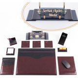 9 Parça Siyah Bordo Lüks Sümen Takımı Elit İsimlik Lüks Sümen Seti