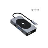 9 Portlu Kablosuz Şarjlı Usb-C Hdtv Hdmı Pd Sd Tf Rj45 Vga Dönüştürücü Adaptör