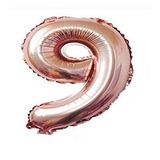 9 RAKAM ROSE GOLD FOLYO BALON 40 İNC 100 CM
