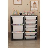 9 Sepetli 2 Bölmeli Oyuncak Dolabı | Çok Amaçlı Oyuncak Dolabı Düzenleyici Organizer