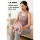 9 Tekerlekli Masaj Aleti Selülit Giderici, Kas Rahatlatıcı ve Kan Dolaşımı Destekleyici Roller - Pembe