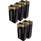 9 Volt Pil 5 Adet Extra Güçlü Karbon 9 Wolt Çift Başlıklı Kare Pil Oyuncak Araba Radyo Telsiz Drone El Feneri Duman Ded