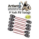 9 Volt Pil Yatagi 10 Adet 9V Pil Yuvasi Ikili 9V Pil Basligi Pil Tutucu Okul Hobi Elektrik Deney