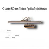 9 Watt 50 cm Banyo Ayna Üstü Tablo Aplik - Altın