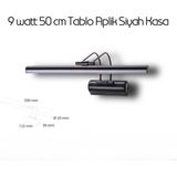 9 Watt 50 cm Banyo Ayna Üstü Tablo Aplik - Siyah
