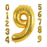 9 Yaş Doğum Günü Parti Kutlama Rakam Folyo Balon Altın Renk 36 Cm 16 Inç