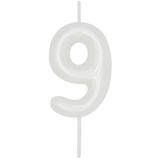 9 Yaş Parlak Inci Beyazi Şik Mum 12 Cm, 41110001110141
