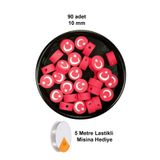 90 Adet 10 Mm Polimer Kil Fimo Boncuk Takı Bileklik + 5 Metre Lastikli Misina Hediye - Türk Bayrağı