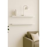 90 cm 2li Mat Beyaz Mdf Uçan Duvar Rafı Gizli Bağlantı Kitaplık