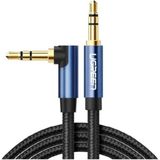 90 Derece L Tipi 3.5 mm Aux Ses Kablosu Mavi 2 Metre