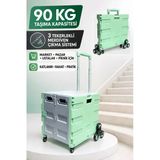 90 Kg Taşıma Kapasiteli Katlanır 3 Tekerlekli Merdiven Çıkan Market Pazar Ve Yük Taşıma Arabası Tr90c