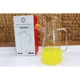900 ML Borosilikat Cam Bambu Vakumlu Kapak Yağdanlık & Sirkelik