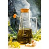 900 ml Borosilikat Cam Bambu Vakumlu Kapak Yağdanlık ve Sirkelik, Şık ve Kullanışlı. - Seçenek 1