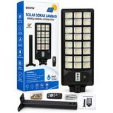 900W Solar Sokak Lambası Güneş Enerjili Hareket Sensörlü Uzaktan Kumandalı Ip67 Led Aydınlatma