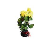 90'lar Temalı Dekoratif Işıklı Yapay Çiçek 27cm (Sarı Gül)