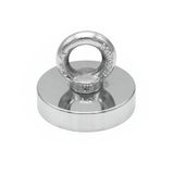 90mm DEV Çok Güçlü Deniz Mıknatısı - Fishing Magnet - Neodyum Daimi Çelik Mıknatıs - Halkalı Pot Mıknatıs - Nikel Kaplı - Paslanmaz - Kararma Yapmaz - Tuzlu Suya Dayanıklı (Ø90 mm (140kg))