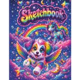 90s Neon Magic Sketchbook: Vintage Retro Aesthetic Blank Drawing Pad | Cute Pastel Pop Art, Rainbow Cheetah & Electric Cosmic Pattern | Large 8.5x11 Notebook for Teens and Adults