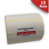 90x30 Termal Etiket | 15 Rulo Barkod Etiketi | Kalite Barkod