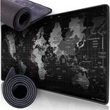 90X40 Büyük Boy Xxl Dünya Desenli Mouse Pad Kauçuk Alt Taban, Yumuşak Kumaş Oyuncu Mousepad, Bilgisayar ve Dizüstü Bilgisayar Uyumlu 90 40 Mouse Pad